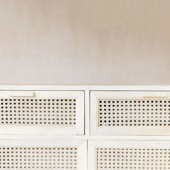 Wooden and Rattan Two door and two drawer Atlanta buffet. 
