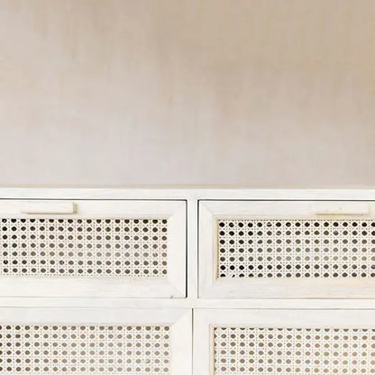 Wooden and Rattan Two door and two drawer Atlanta buffet. 