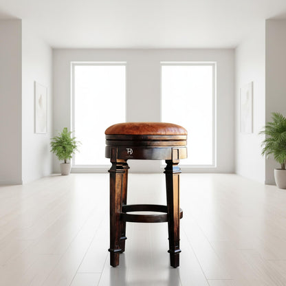 Solid Wood Baltoro Round Bar Stool. 