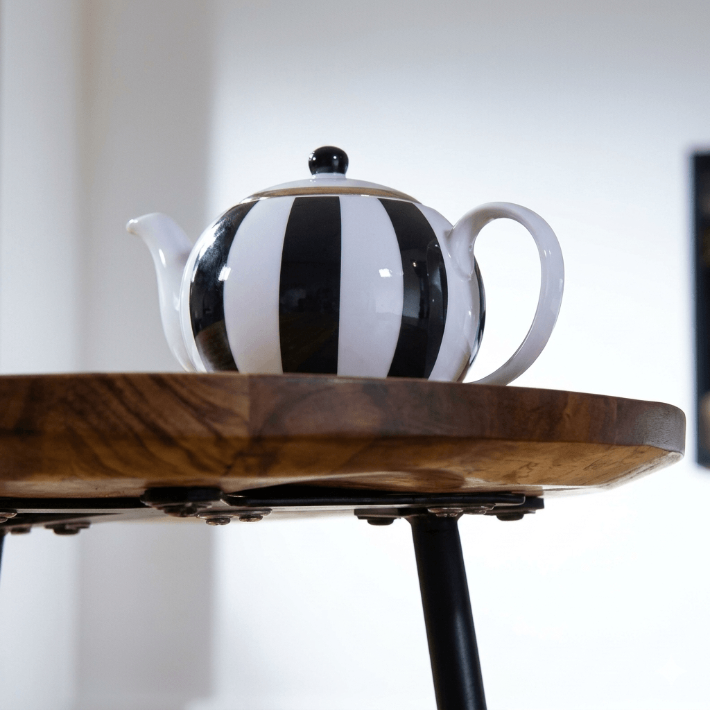 Sheesham Wood and Metal Legs Bean Coffee Table. 