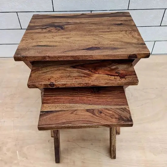 X Design Braithwaite X Nesting Table Set 3 Pcs Made in Solid Sheesham Wood. 