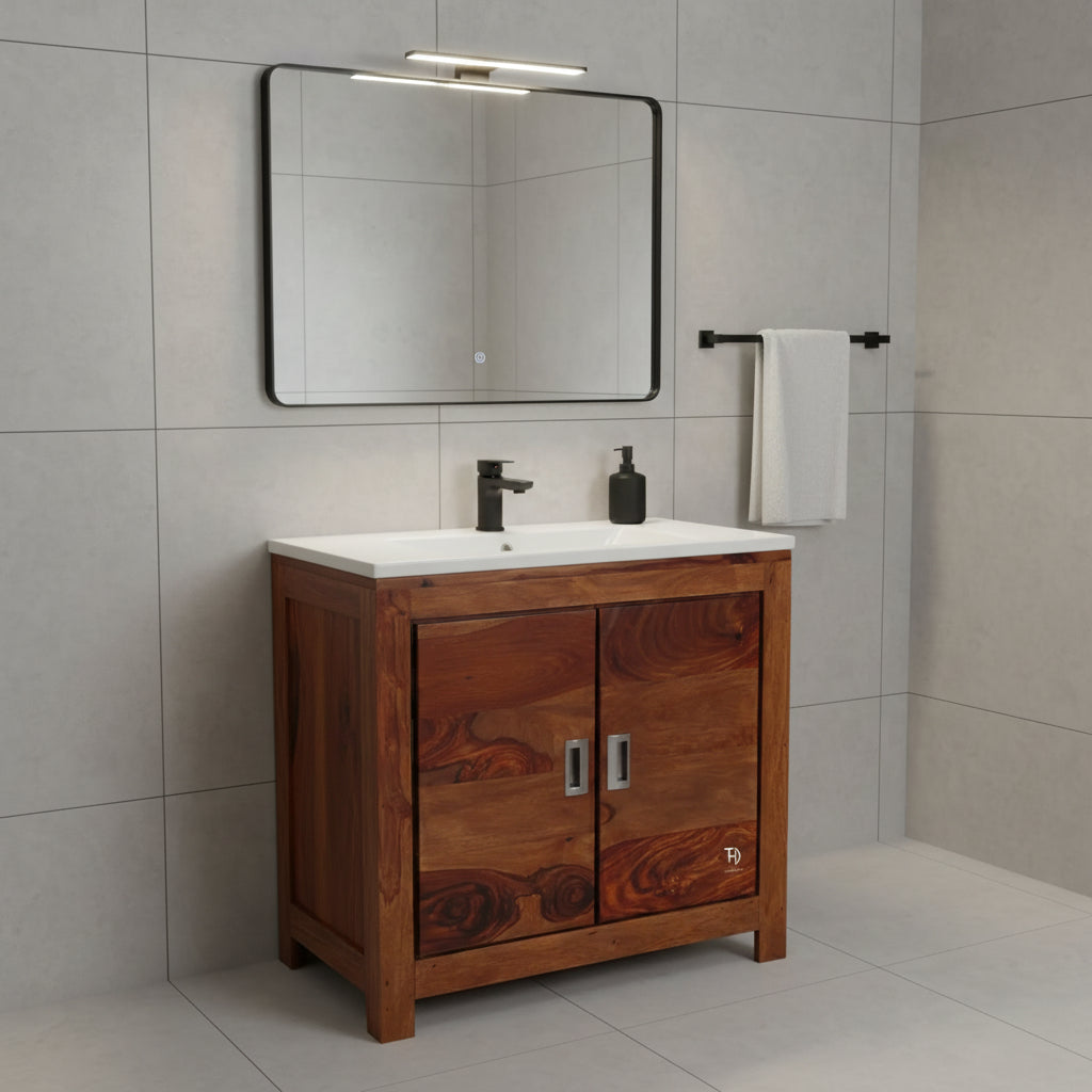 Solid wood Two doors bt washbasin cabinet. 