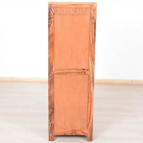 Solid Sheesham Wood One Glass Door Almi Cabinet. 