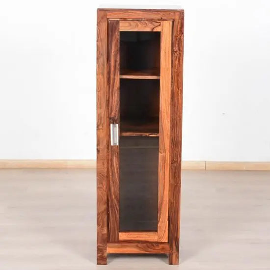 Solid Wood One Glass Door Almi Cabinet. 
