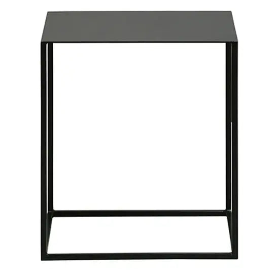 Square Top Cuber Iron End Table Black. 