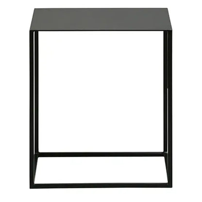 Square Top Cuber Iron End Table Black. 