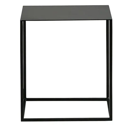 Square Top Cuber End Table Made in Iron Frame with Black Finish. 