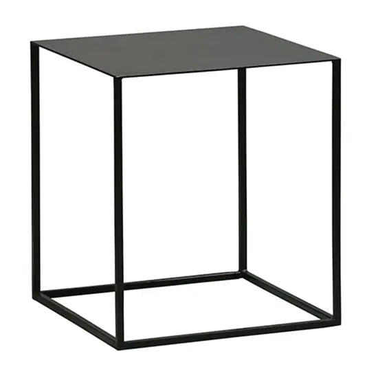Cuber Iron End Table Made in Iron Frame With Black Finish. 
