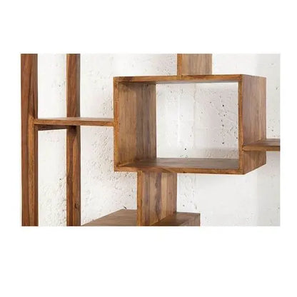 Wooden Open Shelf Cyno Honey Bookshelve cum Room Separator