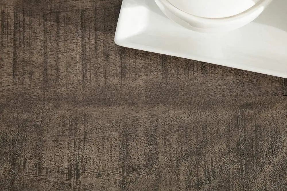 A rectangle shaped dark jett coffee table made in Solid mango wood top and black metal frame.   