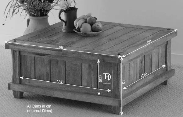 Wooden Square top Low height Devi Coffee Table with Storage. 