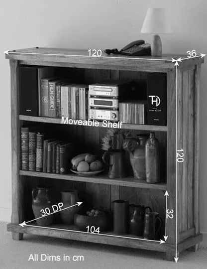 Solid Mango Wood Open Shelf Devi Open Shelve Bookcase. 