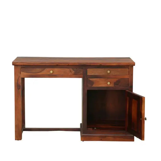 One Door Three Drawer Drag Study Desk Made in Solid Sheesham Wood. 