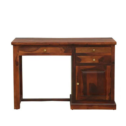 Solid Sheesham Wood One Door THree Drawer Drag Study Desk 