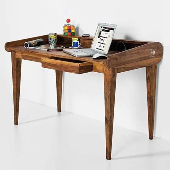 Solid Sheesham Wood Two Big and One Small Drawer Dune Kristina Desk. 