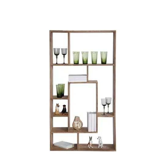 Solid Sheesham Wood Open Shelf Nona Duscky Display cum Room Divider. Also Use in Kitchen to Keeps Glass item. 