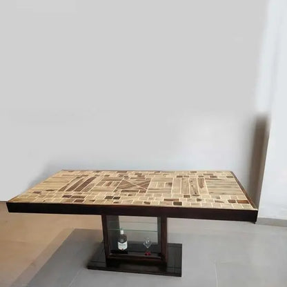 Wooden Epoxy Dining Set. One Six Seater Dining Table And Six Dining Chair. 