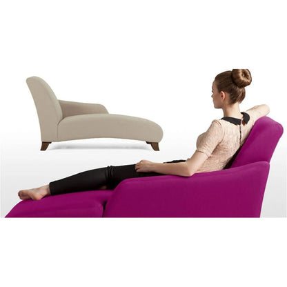 Solid sheesham wood beige chaise lounger.