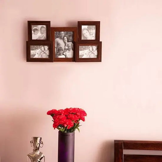 Solid Wood Five Window Family Photo Frame. 