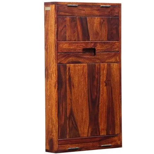 Two Door Wall Mount Writing Table Made in Solid Sheesham Wood. 