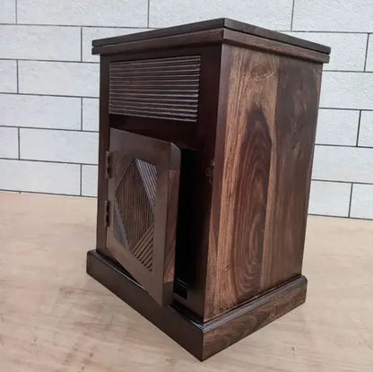 Solid wood One door and one drawer group bedside table. 