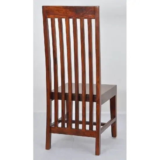 Solid Sheesham Wood Flat Seat Harry Dining Chair Finish in Honey. 