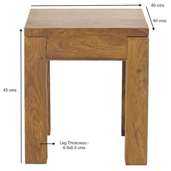 Solid sheesham wood Simplistic design square shaped Harry end table. 