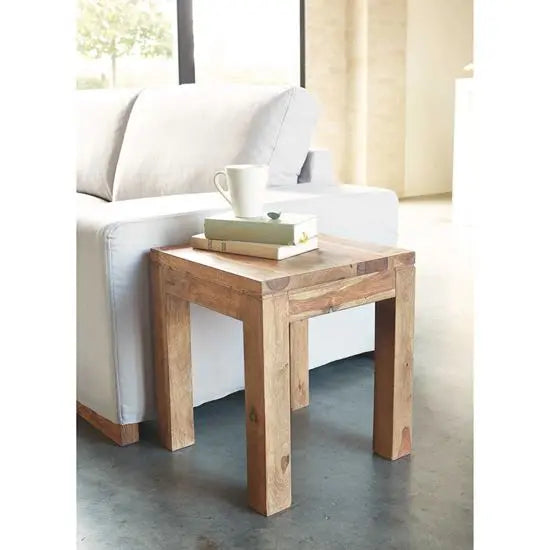 Solid wood Simplistic design square shaped Harry end table. 