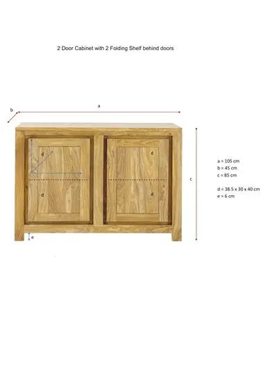 Solid Sheesham Wood Two door Harry Sideboard. 
