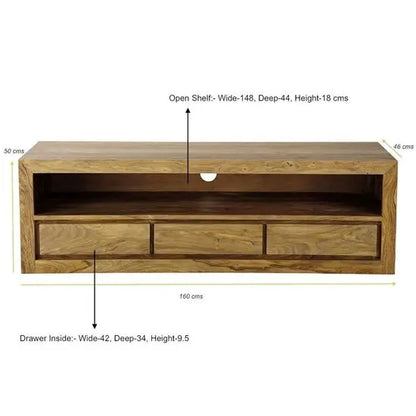 Solid Sheesham Wood Harry Tv Cabinet.