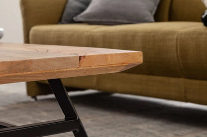 Solid wood and Metal frame Distress top Heartz coffee table. 