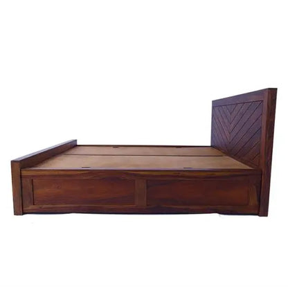 Side view of storage bed