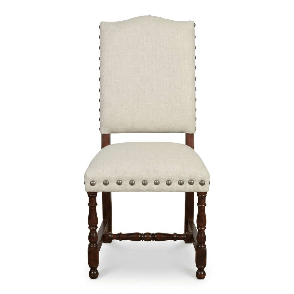 Sheesham Wood Full Upholstered Highland Dining Chair Finish in Walnut. 