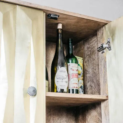 Wooden and Metal Stand Two Door Hopton Brass Bar. 