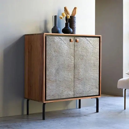 Solid Wood Two Door Jarrah Bar Cabinet. 