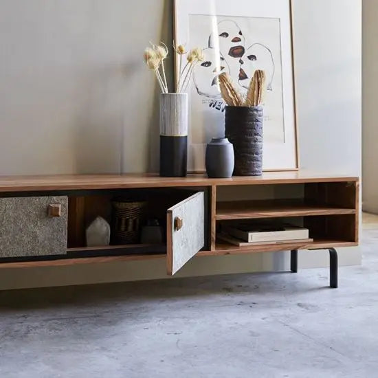 Wood and stone furniture