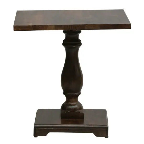Solid Mango Wood Square Design WIth Hand Crafted Legs Kaamakshi Side Table Natural. 