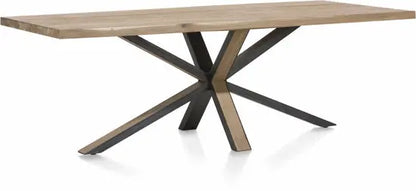 Wood and metal legs.