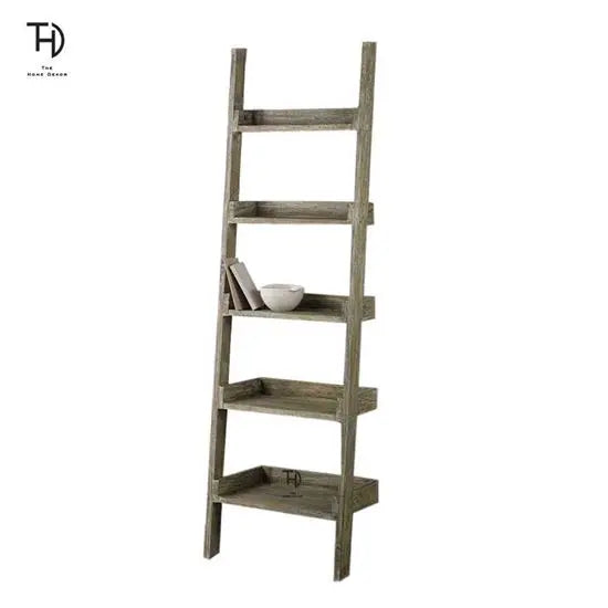 Solid Wood Six Ladder Design LadWing Bookcase. 
