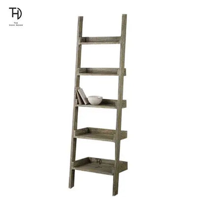 Solid Wood Six Ladder Design LadWing Bookcase. 