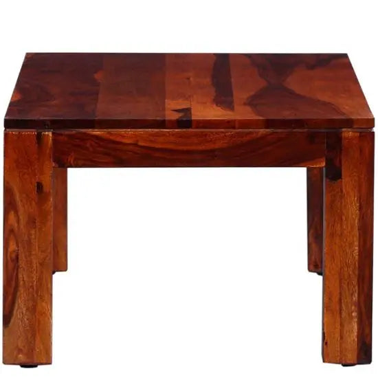 Wooden rectangular reddish Latin coffee table.