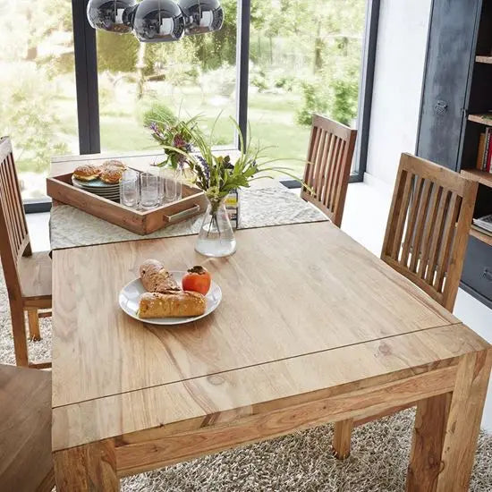 Sheesham Wood Rectangle Shaped Dining Table Set. 