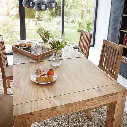 Sheesham Wood Rectangle Shaped Dining Table Set. 