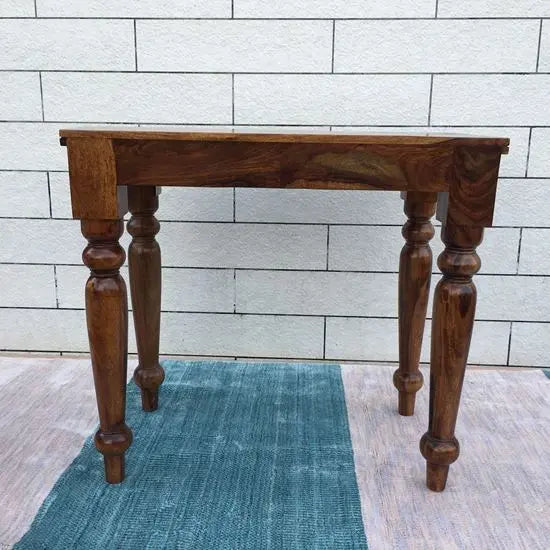 One Drawer Lazer Study Table Made in Solid Sheesham Wood. 