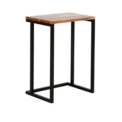 Solid Mango Wood and Metal Frame Leo Nesting Stool Set 2 Pcs. 
