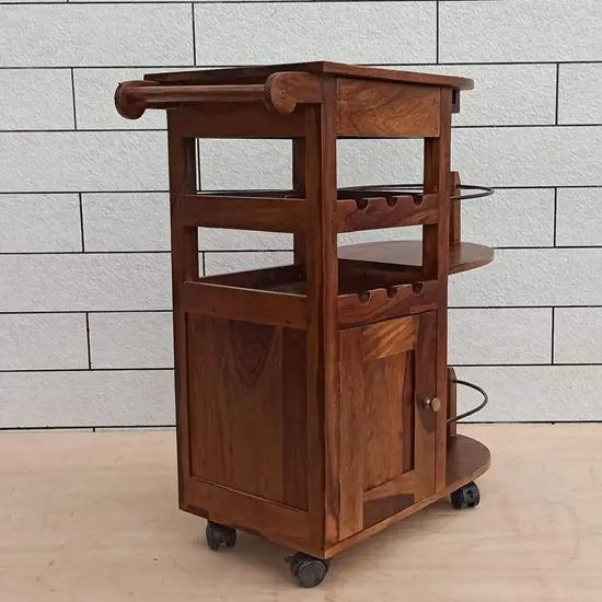 Solid Wood One Door One Drawer Logan Bar Cabinet. 