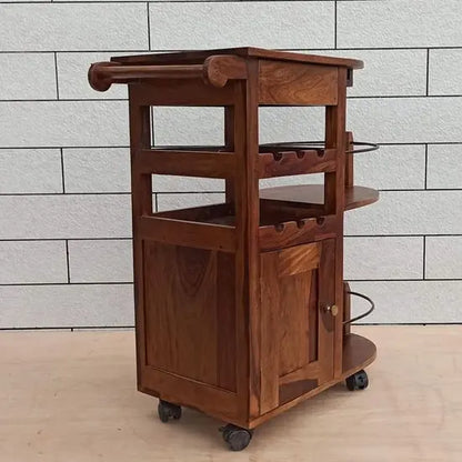Solid Wood One Door One Drawer Logan Bar Cabinet. 