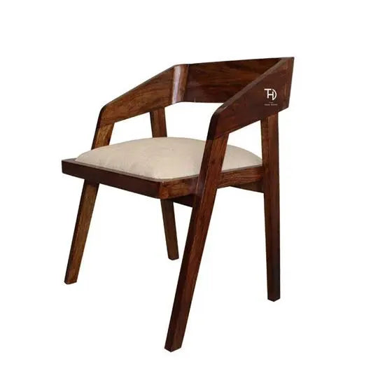 Solid sheesham wood loria cafe chair in walnut finish. 
