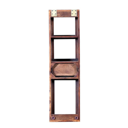 Solid sheesham wood One Drawer three shelf Iyra wall shelf. 