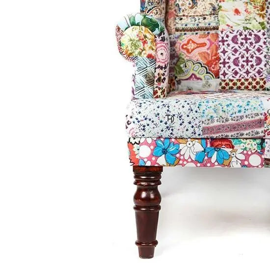 Solid Wood Carved leg Maharaja Sofa One Seater in Walnut Finish. 